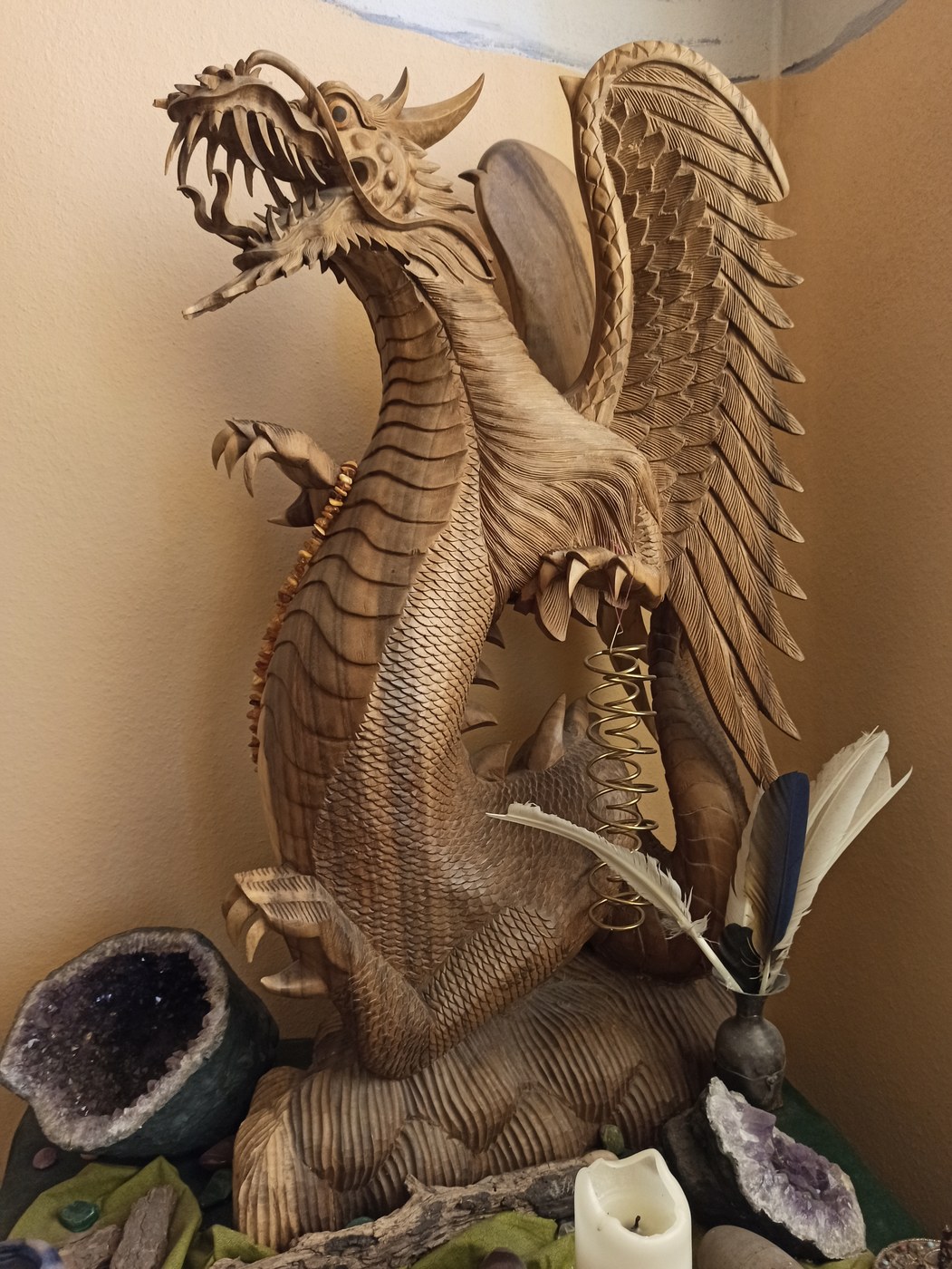 Wooden dragon altar · shamanic practice